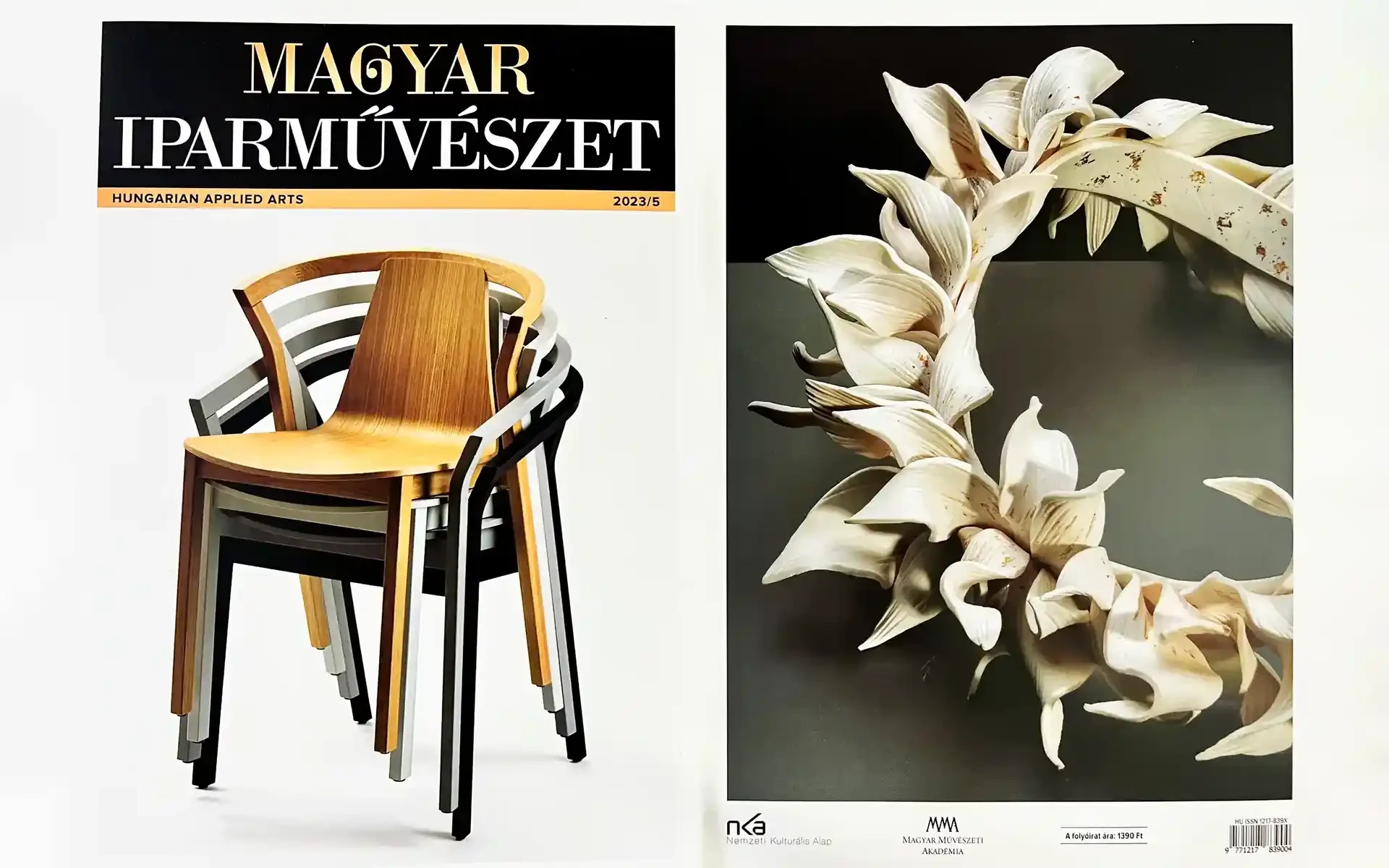Magyar Iparművészet magazin borító székekkel